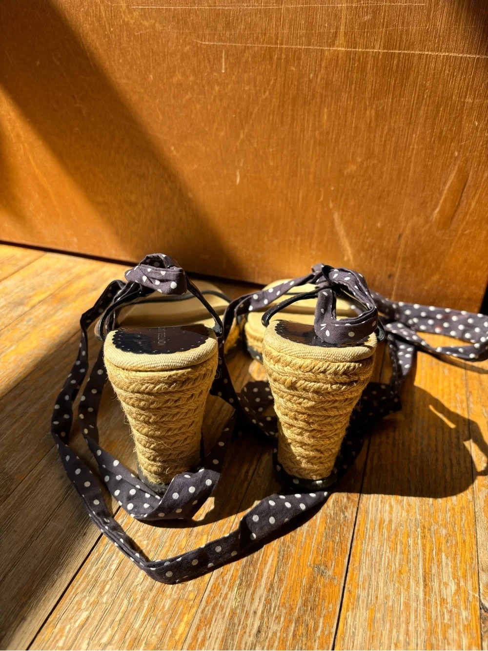 Montego Bay Club Navy Blue Polka Dot Wedges